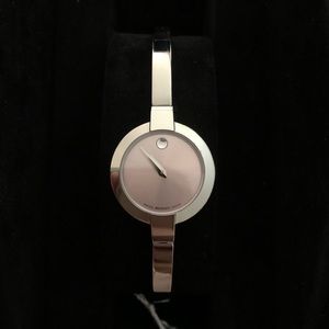 New Movado Bela Pink & Silver Ladies Watch 606059